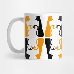 Halloween Black and Orange Cat Mug